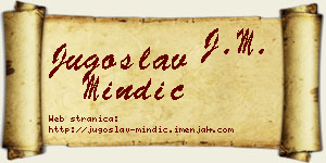 Jugoslav Mindić vizit kartica